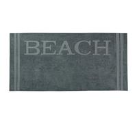 ZOLLNER Toalla de Playa: Toalla mullida y Muy Absorbente de 100 x 200 cm, Lavable hasta 60 °C, de algodón, con Modernas inscripciones y Bordes, con certificación Oeko Tex®