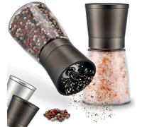 ZOLMER® 2 Set Molinillo Pimienta con mecanismo regulable de cerámica - Elegante molinillo especias de acero inoxidable - Molinillo sal y pimienta También para guindillas [sin especias incluidas]