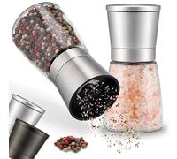 ZOLMER® 2 Set Molinillo Pimienta con mecanismo regulable de cerámica - Elegante molinillo especias de acero inoxidable - Molinillo sal y pimienta También para guindillas [sin especias incluidas]