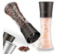 ZOLMER® 2 Set Molinillo Pimienta con mecanismo regulable de cerámica - Elegante molinillo especias de acero inoxidable - Molinillo sal y pimienta También para guindillas [sin especias incluidas]