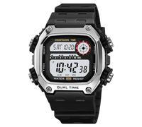 zolohoni Reloj digital para hombre y mujer, resistente al agua, reloj de doble hora con fecha, alarma, cronógrafo, reloj deportivo para adolescentes y niños, Blanco