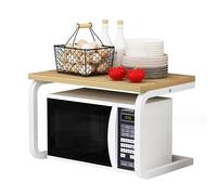 ZOLPINL Estante para microondas, Soporte para microondas, Rejilla para Horno microondas, Rejilla de Madera para Horno microondas, mostrador, Estante para Especias, Organizador para Cocina,