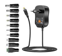 Zolt 45W Adaptador de Corriente Universal de CA a CC 5V 6V 7,5V 9V 12V 13,5V 15V 3A Fuente de alimentación, Adaptador multivoltaje con Puerto USB de 5V 2A