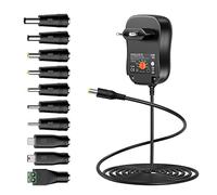 Zolt Fuente de Alimentación Universal AC DC 3V 4.5V 5V 6V 7.5V 9V 12V 2A Adaptador Multivoltaje con Puerto USB 5V 2A y 10 Enchufes DC, 2000mA Máx.