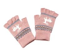 Zolunu Guantes unisex de invierno de medio dedo - Guantes cálidos, de tejido de punto elástico, con pantalla táctil para escribir, rosa, Talla única