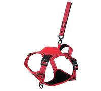 Zolux Easy Ride Arnés para perro con correa enrollador integrada, 1,3 m, talla M, rojo, tejido transpirable, bandas reflectantes, correas ajustables, 380 g