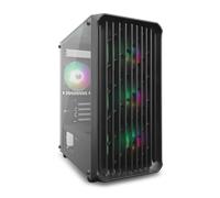 Zolyd Vyntrix - Caja Gaming Micro-ATX, Ventana Lateral Completa en Cristal Templado, 4 Ventiladores ARGB incluidos, Soporte Refrigeración Líquida hasta 295mm, Espacio Interno Optimizado, Negro