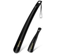 ZOMAKE Calzador de Plastico,Calzadores de Zapatos Plastico,Cuerno de Zapatos Calzador Pequeno de Viaje para Mujeres Embarazadas Ancianos Y Niños con Cordón y Gancho 2Piezas(41cm y 19cm)