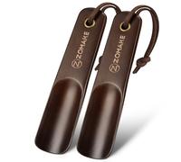 ZOMAKE Calzador de Zapatos Madera,Calzador de Madera 14.5 cm,Calzadores Madera Pequeño Corto para Niños Hombre Mujer Mayores,Calzadores Zapatos Estable,Nogal Material(2 Unidades)