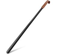 ZOMAKE Calzador Extra Largo,Calzadores Metal Cuerno de Zapatos 80cm Acero Inoxidable para Personas Mayores,Calzador Zapatos con Gancho y Mango Largos para Botas(1 Pieza Negra B)