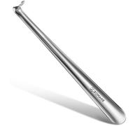 ZOMAKE Calzador Largo Metalico 42 cm,Calzador Acero Inoxidable Calzador Metal para Hombre Mujere Personas Mayores Calzador Mango Largos Calzadores Grande(1 Pieza Plateada A)