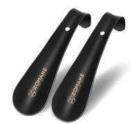 ZOMAKE Calzadores de Zapatos Cortos 2pcs - Calzador Pequeñol para Viajar 15cm - Calzadores Para Mujeres Embarazadas Ancianos Y Niños(2 Piezas Negras)