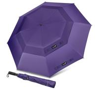 ZOMAKE Compacto Paraguas Golf 62 Pulgadas,Paraguas Plegable Grande Resistente con Doble Toldo Venteado Impermeable,Umbrella Antiviento Automatico para Hombre Mujer(Morado-Doble pliegue)
