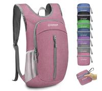 ZOMAKE Mochila Ligera Plegable 10 L,Mochila Pequeña Ultraligera para Viajar Senderismo Trekking Excursion,Mini Mochila Deporte Pequeña para Mujer Hombre(Rosa)