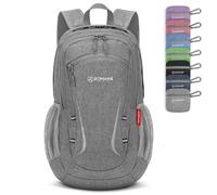 ZOMAKE Mochila Pequeña Plegable 20 L para Viaje Mujer Hombre Ultraligera Mochilas Ligeras Senderismo Montaña para Deportes al Aire Libre(Gris)