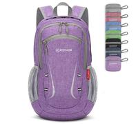 ZOMAKE Mochila Pequeña Plegable 20 L para Viaje Mujer Hombre Ultraligera Mochilas Ligeras Senderismo Montaña para Deportes al Aire Libre(Morado Claro)