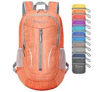 ZOMAKE Mochila Plegable Ligera 25L,Pequeña Mochilas de Senderismo Impermeable Para Hombre Mujer Viaje Trekking Deporte(Naranja)