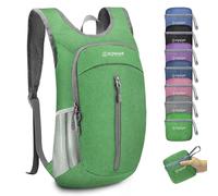 ZOMAKE Mochila Plegable Ligera,Backpack Senderismo Pequeña 10L(Verde) | Nylon,Anti-desgarro,Resistencia al Agua,Compacto Bag,Cabe en Maleta o Bolsa,Deporte Senderismo Salidas Viajes,Hombre Mujer