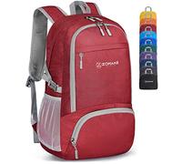 ZOMAKE Mochila Plegable Ligera de Senderismo Pequeña Mochilas Con Resistencia Al Agua 30L Para Hombre Mujer Viaje Trekking Deporte(Rojo)