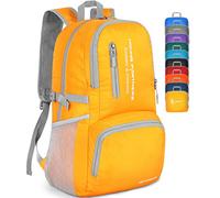 ZOMAKE Mochila Plegable Ligera de Senderismo Pequeña Mochilas Con Resistencia Al Agua 35L Para Hombre Mujer Viaje Trekking Deporte(Amarillo)
