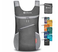 ZOMAKE Mochila Plegable Ultraligera Impermeable 14L - Mochilas Pequeña Plegables Senderismo para Hombre Mujer Trekking Deporte(Gris Medio)