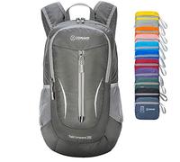 ZOMAKE Mochila Plegable Ultraligera - Mochilas de Senderismo Pequeña Mochila Con Resistencia Al Agua 25L Para Hombre Mujer Viaje Trekking Deporte(Gris medio)
