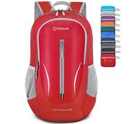 ZOMAKE Mochila Plegable Ultraligera - Mochilas de Senderismo Pequeña Mochila Con Resistencia Al Agua 25L Para Hombre Mujer Viaje Trekking Deporte(Rojo)