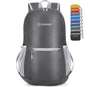 ZOMAKE Mochila Plegable Ultraligera - Mochilas de Senderismo Pequeña Mochila con Resistencia Al Agua 20L para Hombre Mujer Viaje Trekking Deporte(Gris Medio)