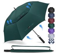 ZOMAKE Paraguas Antiviento XXL,Paraguas Hombre Grande Golf 68 inch,paraguas Gigante Fuerte Y Resistente Para Viajar(Verde oscuro)
