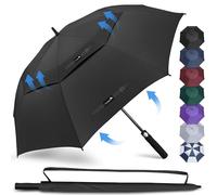 ZOMAKE Paraguas Antiviento XXL,Paraguas Hombre Grande Golf 68 inch,paraguas Gigante Fuerte Y Resistente Para Viajar(Negro)