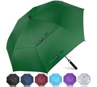 ZOMAKE Paraguas Golf Antiviento Automatico 62 Pulgadas,Extra Grande Paragua Resistente con Doble Toldo Venteado Impermeable a Prueba de Viento Palo Paraguas para Hombre Mujer(Verde Hierba)