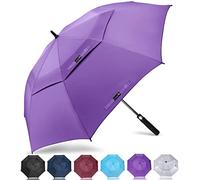 ZOMAKE Paraguas Golf Antiviento Automatico 62 Pulgadas,Extra Grande Paragua Resistente con Doble Toldo Venteado Impermeable A Prueba de Viento Palo Paraguas para Hombre Mujer(Violeta)