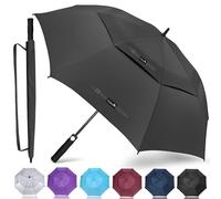 ZOMAKE Paraguas Golf Grande,Paraguas Golf XXL,Paragua Antiviento Resistente Extra Grandes Caballero Fuerte Viento Sombrilla Strong Windproof Largo Umbrella Antiviento Mujer Hombre(Negro)