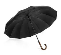 ZOMAKE Paraguas Grande 12 Varillas,120 cm XXL Paraguas de Golf Resistente Antiviento,55 Pulgadas Parasol Largo Clásico con Bastones Apertura Automática para Hombre Mujer(Negro C)