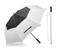 ZOMAKE Paraguas Grande 62 Pulgadas - XL Paraguas De Golf Antiviento con Apertura Automática,Doble Toldo De Umbrella Ventilado para 2-3 Personas,Paraguas Hombre Mujer Grandes(Negro-Blanco)