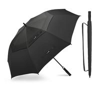 ZOMAKE Paraguas Grande 62 Pulgadas,XL Paraguas de Golf Antiviento con Apertura Automática,Doble Toldo de Umbrella Ventilado para 2-3 Personas,Paraguas Hombre Mujer Grandes(Negro)