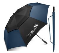 ZOMAKE Paraguas Grande 62 Pulgadas,XL Paraguas de Golf Grandes Antiviento,Umbrella Resistente con Doble Toldo Venteado Impermeable para Hombre Mujer(Negro&Azul Marino)
