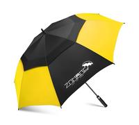 ZOMAKE Paraguas Grande 62 Pulgadas,XL Paraguas Golf Grandes Antiviento,Umbrella Resistente con Doble Toldo Venteado Impermeable para Hombre Mujer(Negro&Amarillo)
