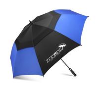 ZOMAKE Paraguas Grande 62 Pulgadas,XL Paraguas Golf Grandes Antiviento,Umbrella Resistente Con Doble Toldo Venteado Impermeable Para Hombre Mujer(Negro&Azul Oscuro)