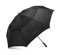 ZOMAKE Paraguas Grande 62 Pulgadas,XL Paraguas Golf Grandes Antiviento,Umbrella Resistente Con Doble Toldo Venteado Impermeable Para Hombre Mujer(Negro)