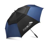ZOMAKE Paraguas Grande 68 Pulgadas,XXL Paraguas de Golf Grandes Antiviento,Umbrella Resistente con Doble Toldo Venteado Impermeable para Hombre Mujer(Negro&Azul Marino)