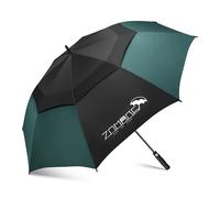 ZOMAKE Paraguas Grande 68 Pulgadas,XXL Paraguas Golf Grandes Antiviento,Umbrella Resistente Con Doble Toldo Venteado Impermeable Para Hombre Mujer(Negro&Verde Oscuro)