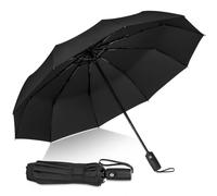 ZOMAKE Paraguas Plegable Antiviento 114 cm Grande, Resistente y Compacto | Mujer y Hombre, Paraguas Automático, 10 Varillas Reforzadas, Umbrella Portátil, Pequeño al Plegarse, Anti-UV, Diario y Viaje