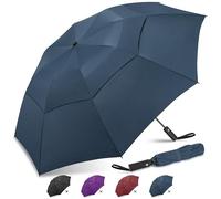 ZOMAKE Paraguas Plegable Antiviento,54 Pulgadas Paraguas Grandes Automático Resistente,Umbrella Paragua Protección Solar UV para Hombre Mujer(Azul Marino-Triple pliegue)