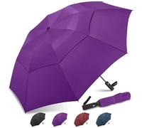 ZOMAKE Paraguas Plegable Antiviento,54 Pulgadas Paraguas Grandes Automático Resistente,Umbrella Paragua Protección Solar UV para Hombre Mujer(Morado-Triple pliegue)