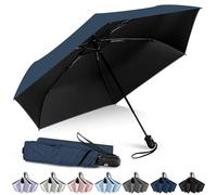 ZOMAKE Paraguas Plegable Antiviento Automático - Paraguas Plegable Pequeño Resistente Proteccion UV,Ombrello Piccolo Da Viaggio Para Días Soleados O Lluviosos(Azul marino)