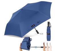 ZOMAKE Paraguas Plegable Antiviento,Paraguas Pequeño Automatico para Mujer Hombre,Guarda Chuva Viaje Compacto,Mini Umbrella Resistente al Viento Fibra de Carbono,6 Varillas(Azul)
