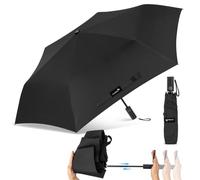 ZOMAKE Paraguas Plegable Antiviento,Paraguas Pequeño Automatico para Mujer Hombre,Guarda Chuva Viaje Compacto,Mini Umbrella Resistente al Viento Fibra de Carbono,8 Varillas(Negro)