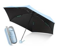 ZOMAKE Paraguas Plegable Antiviento,Paraguas Pequeño Resistente Con 6 Huesos Reforzados,Paraguas Proteccion Uv Con Estuche De Cápsulas Para Mujer Y Hombre(Azul)