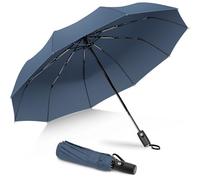 ZOMAKE Paraguas Plegable Antiviento,Pequeño Paragua Protección Solar UV para Hombre Mujer - Mini Umbrella con Apertura y Cierre Automático,Resistente al Viento,de Secado Rápido(GrisAzul)